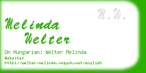 melinda welter business card